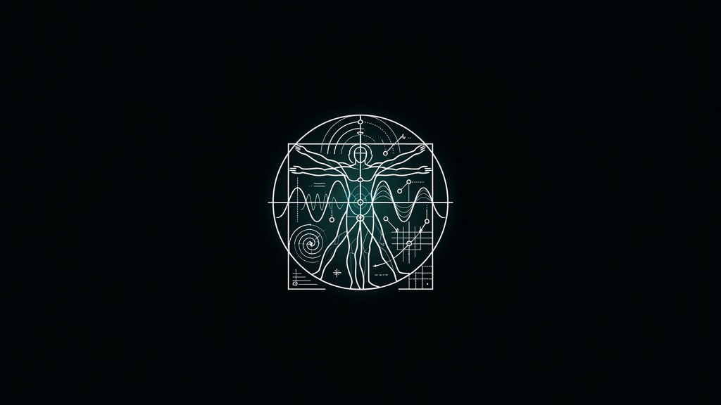 The Da Vinci Frequency — centered minimalist polymathic vector geometry