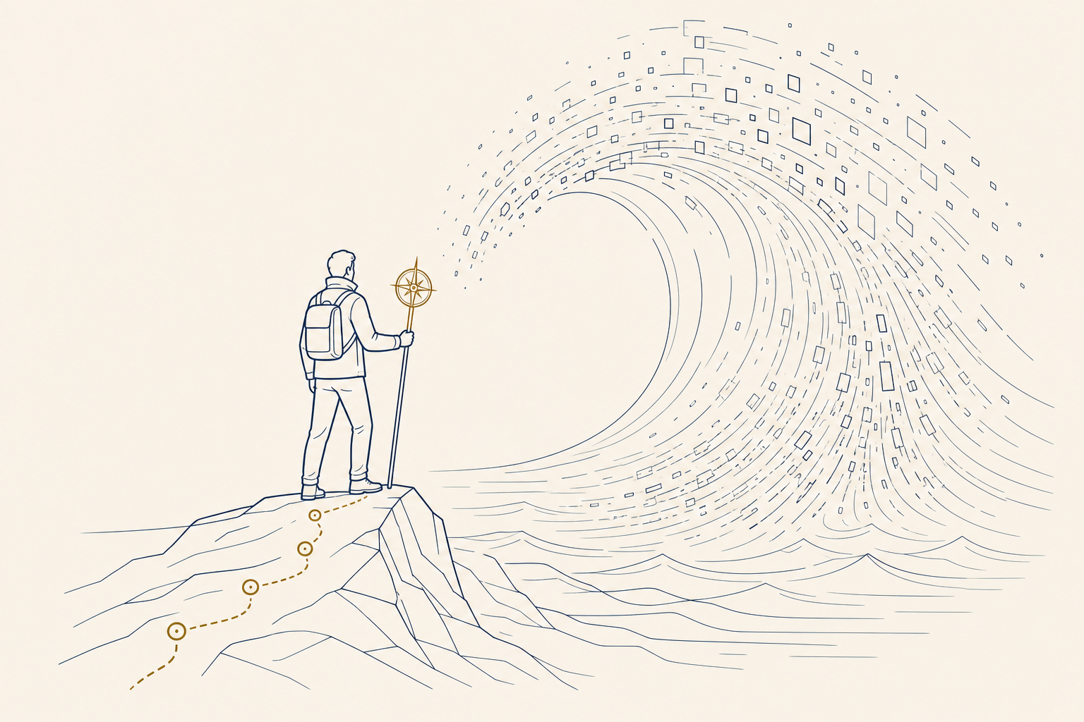 Abstract ocean wave representation — surviving the digital tsunami